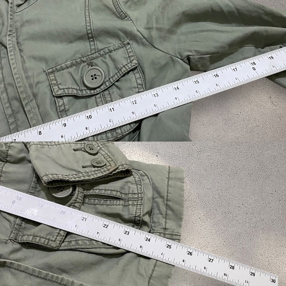 Mossimo Supply Co. Army Green Utility Jacket with Drawstring Waist - Picture 8 of 8